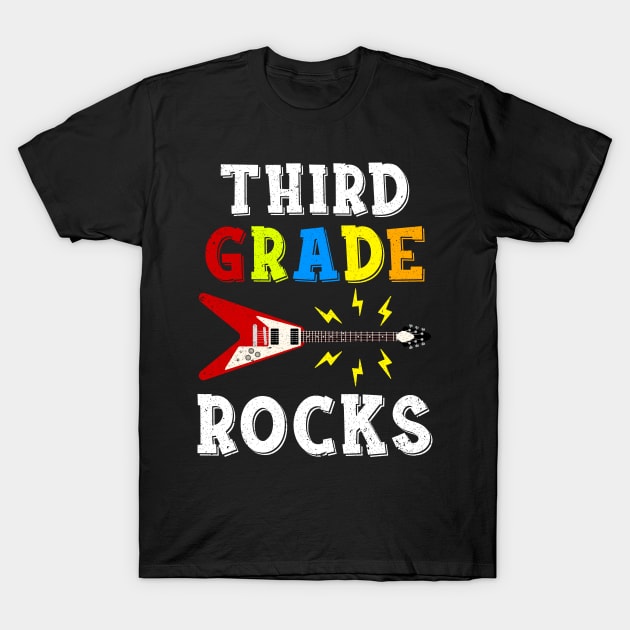 Third Grade Rocks Teacher Student Kid Back To School T-Shirt by hardyhtud